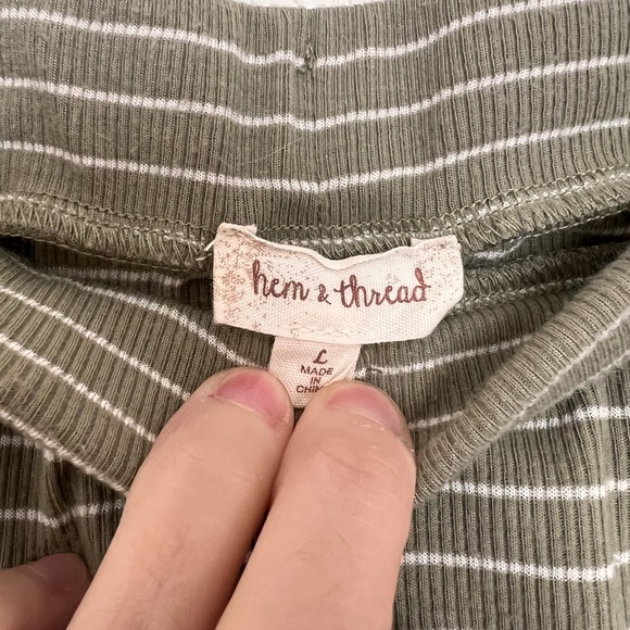 Hem & Thread Olive Striped Maxi Skirt - Picture 3 of 3